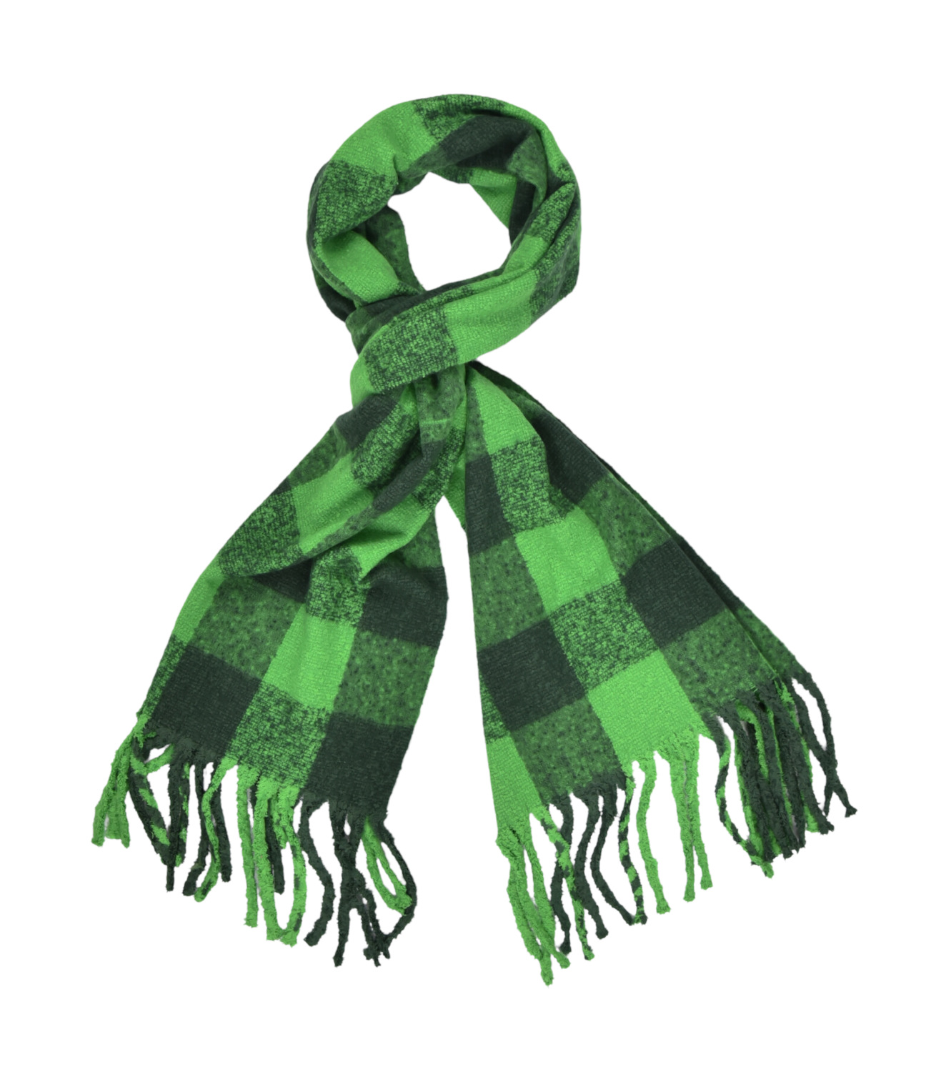 #920 Karo Schal flauschig mit Fransen