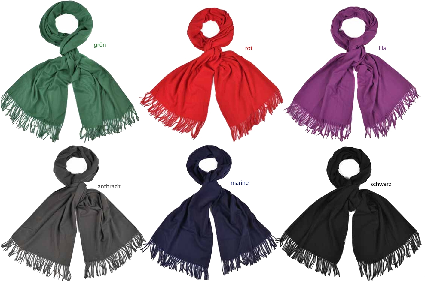 #317 weicher Schal Uni - Cashmere Feeling