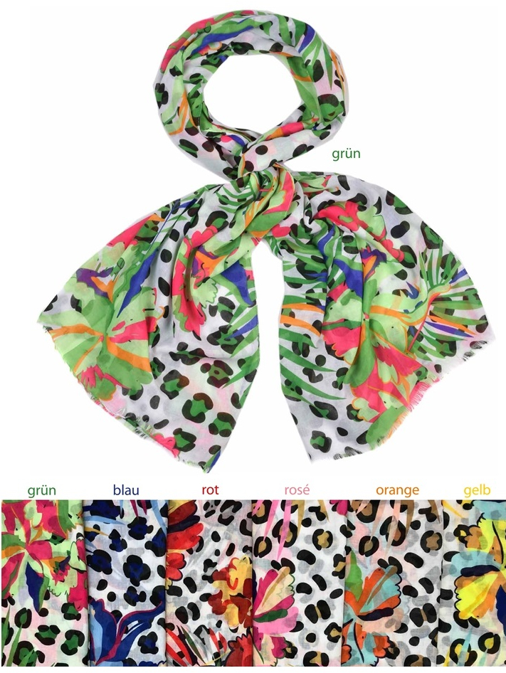 #228-2 Jungle Leo Print Schal