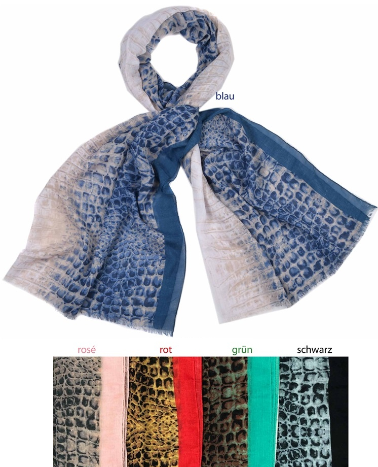 #233-2 Schal mit Kroko-Print