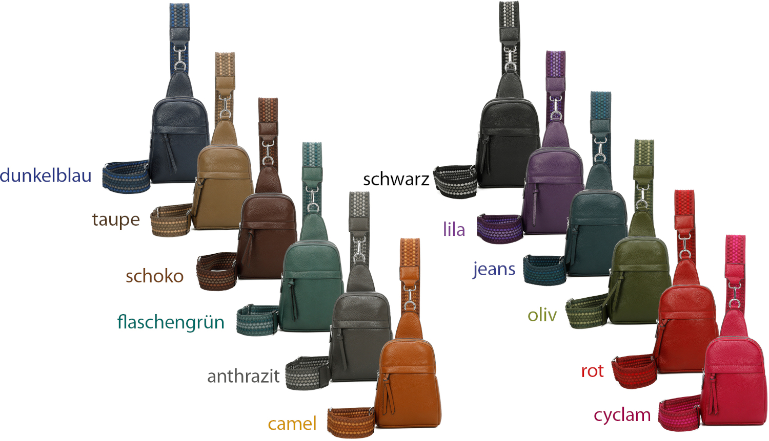 T 310 - Crossbody Bag - Herbst / Winter Farben 