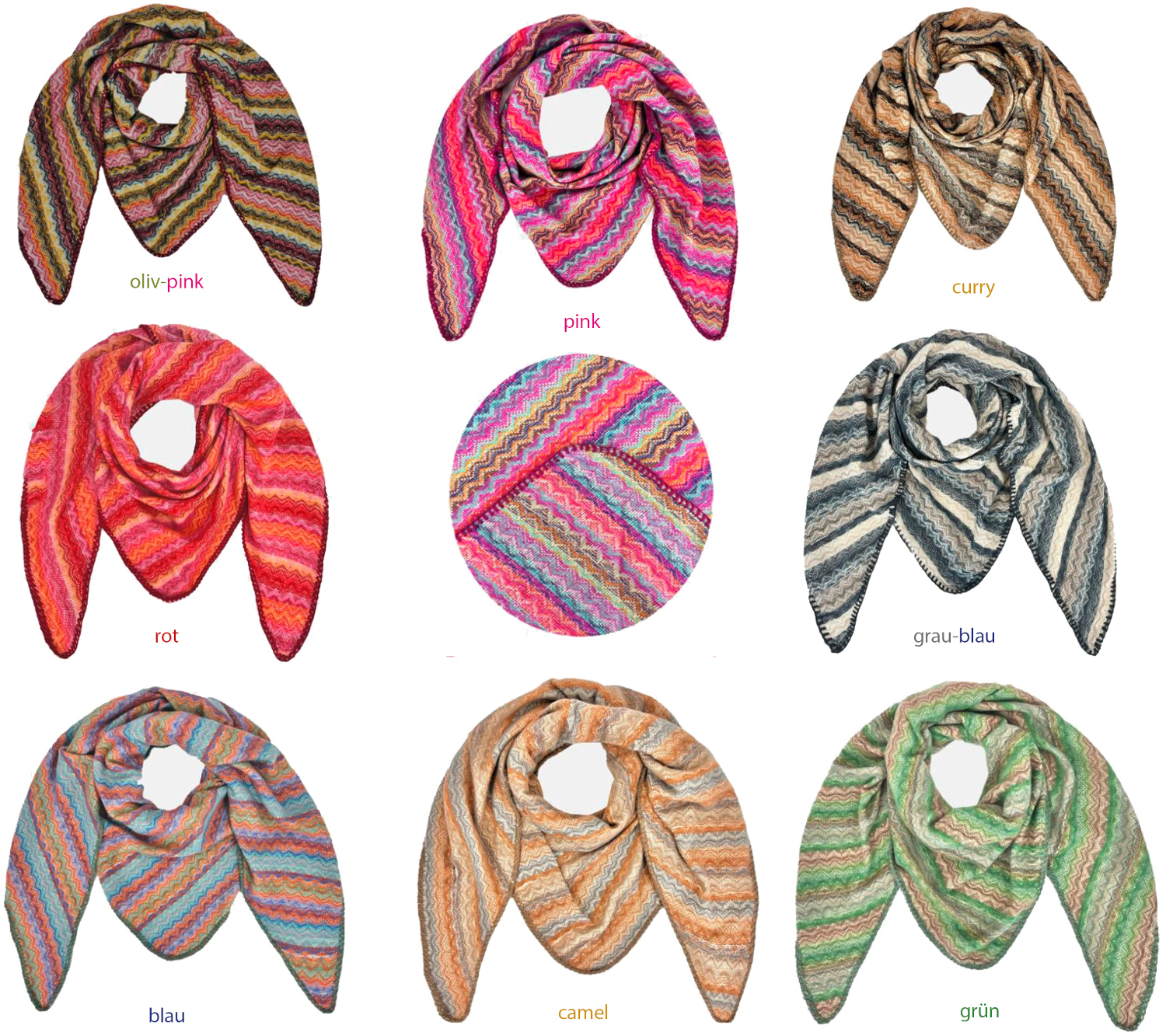 #919 Dreieckstuch mit Missoni Muster