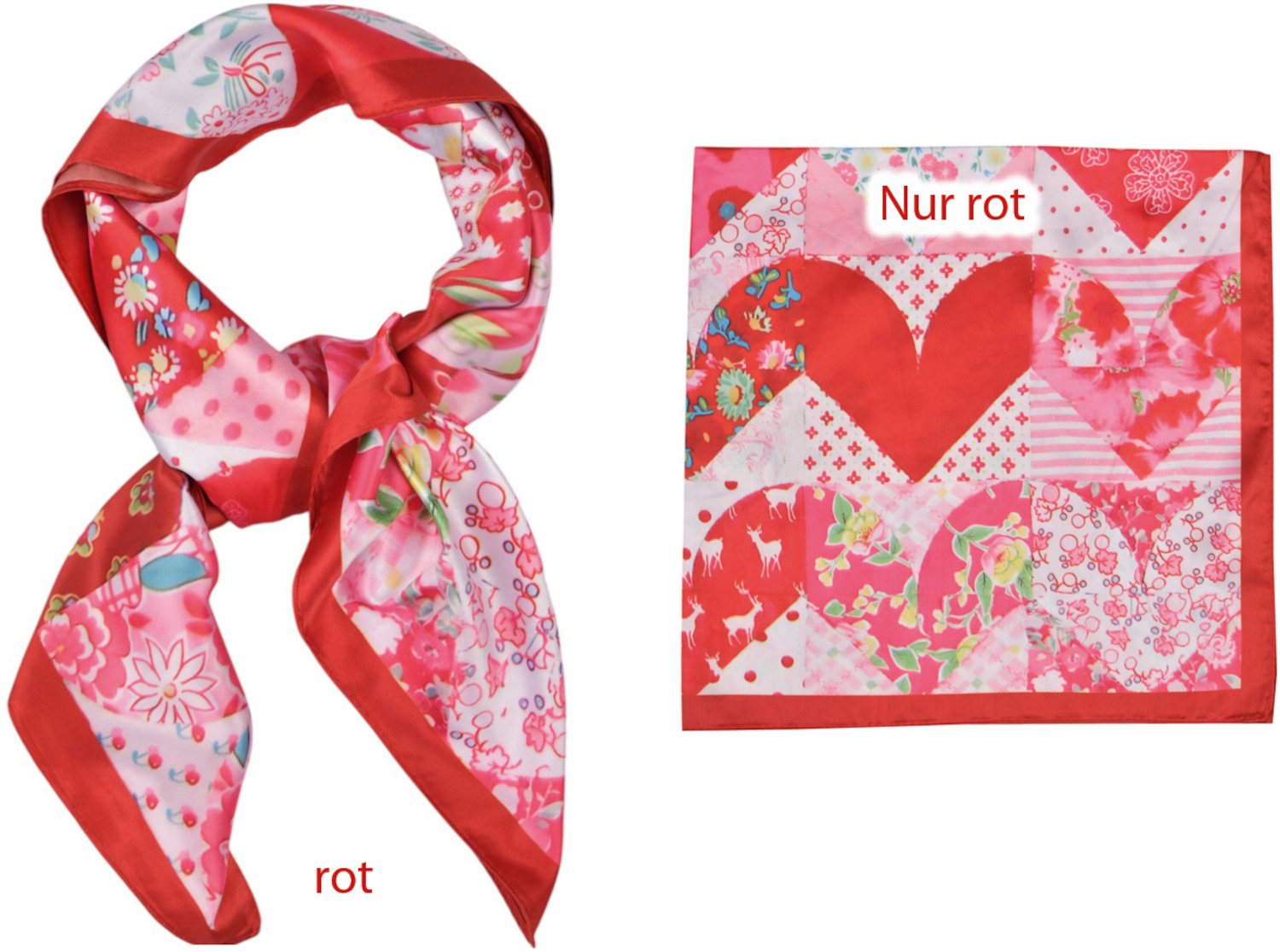 #413 Nicki Tuch mit Herz-Blumen Muster