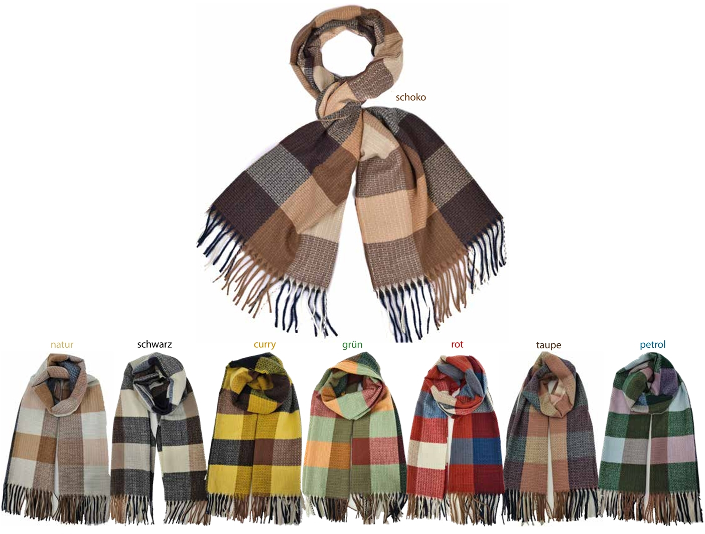 #978 Karo Schal Cashmere-Feeling