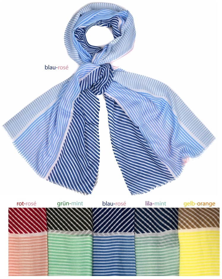 #221-2 mehrfarbiger Streifen Schal