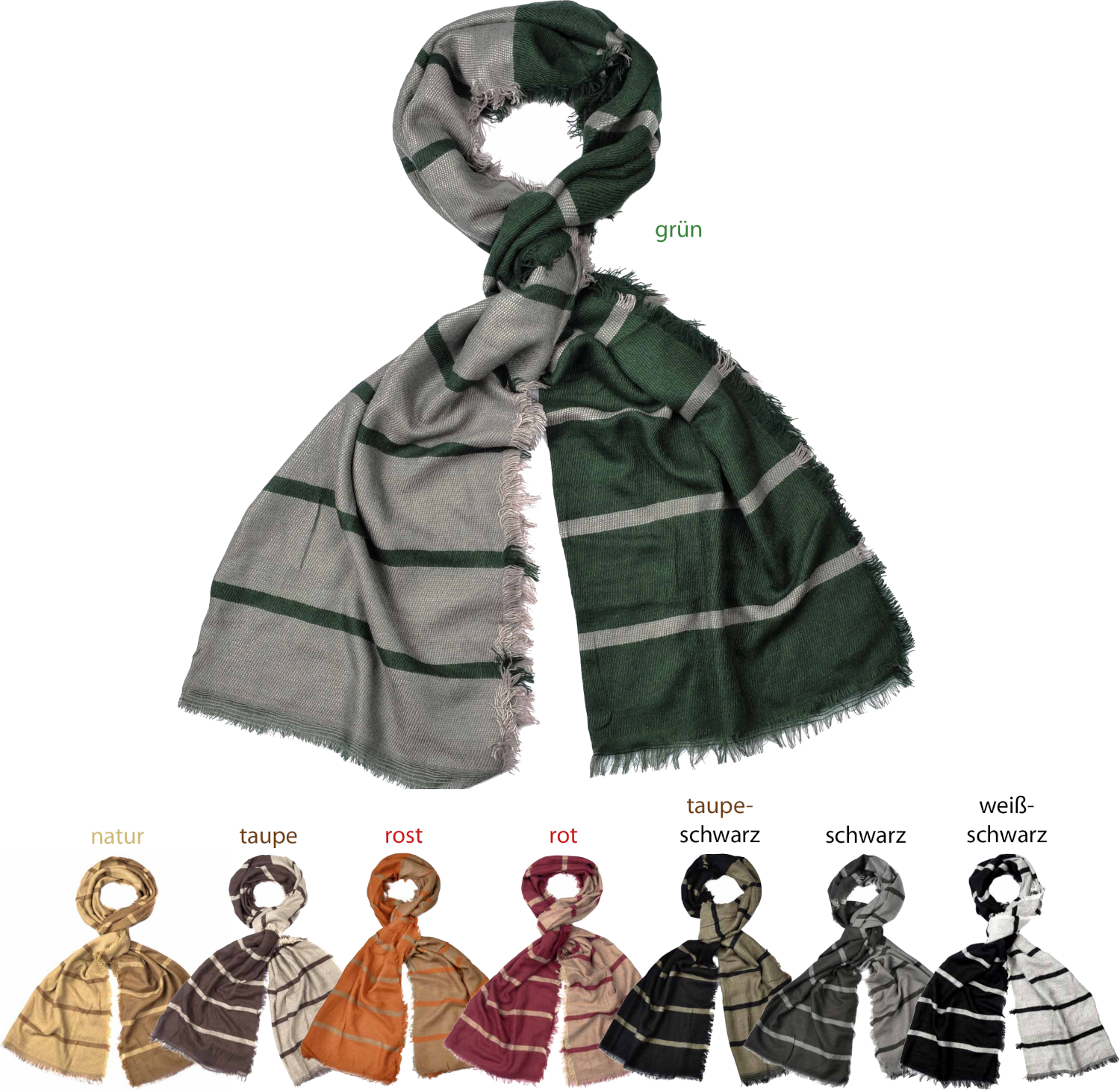 #574-2 Streifenschal zweifarbig