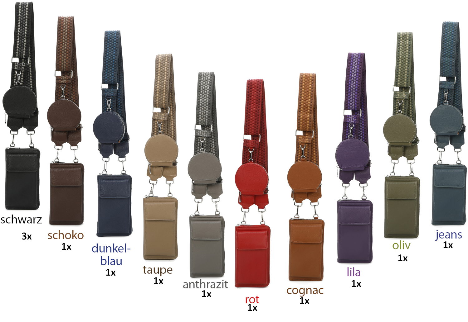 T 261 - Handytasche 3-teilig mit Geldbörse (Herbst - Winter)