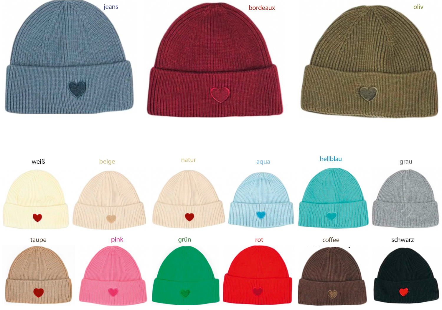 M 830 Herz Mütze