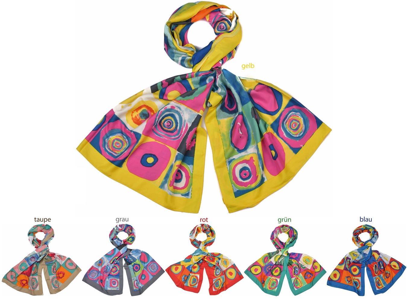 #452 Kreise Mosaik Schal (Seiden feeling)