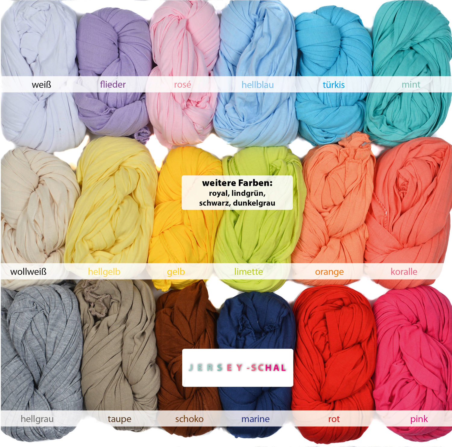 #854 Jersey Schal Basic - unisex (Frühling-Sommer)