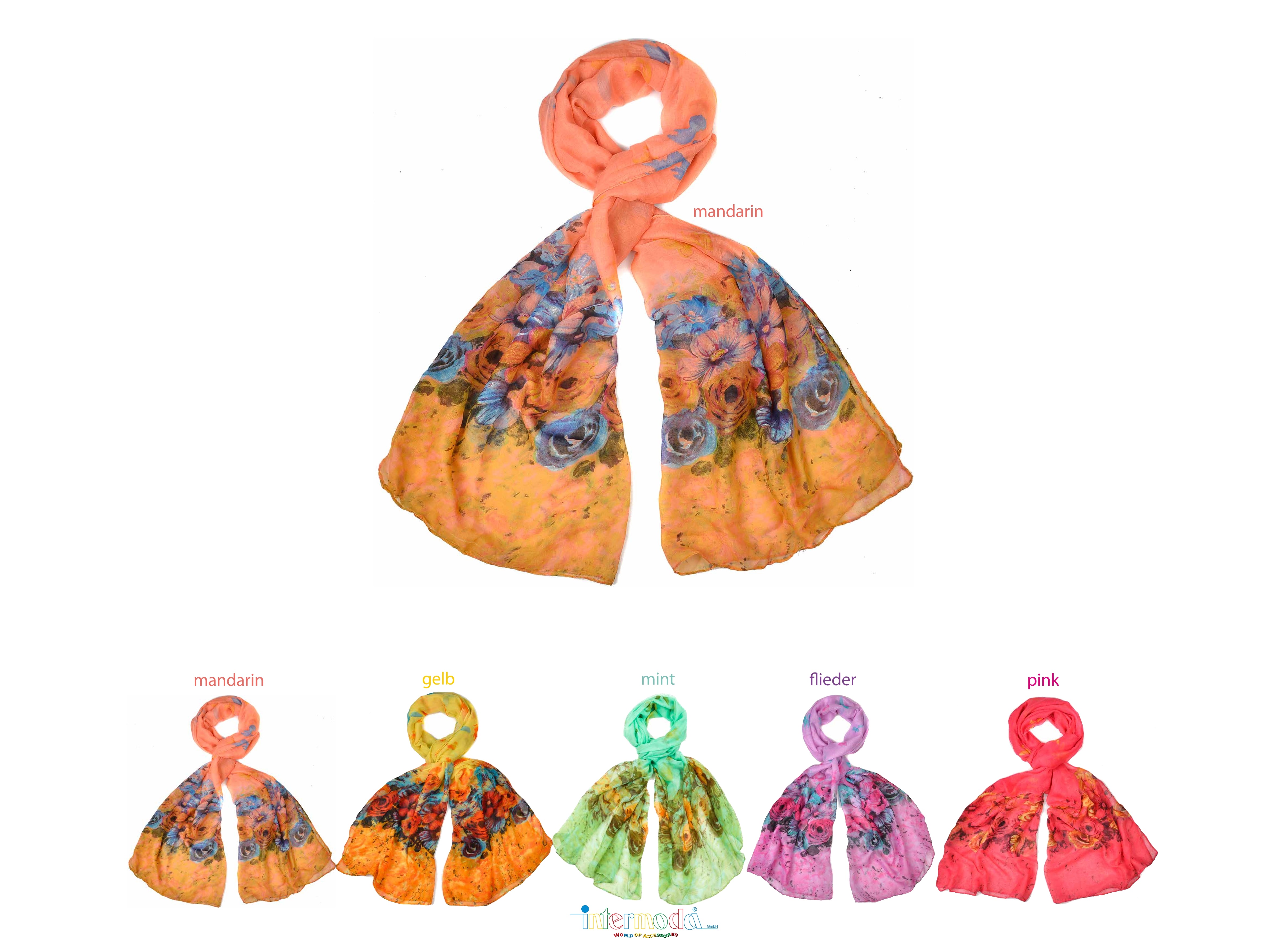 #308 Blumen Print Schal