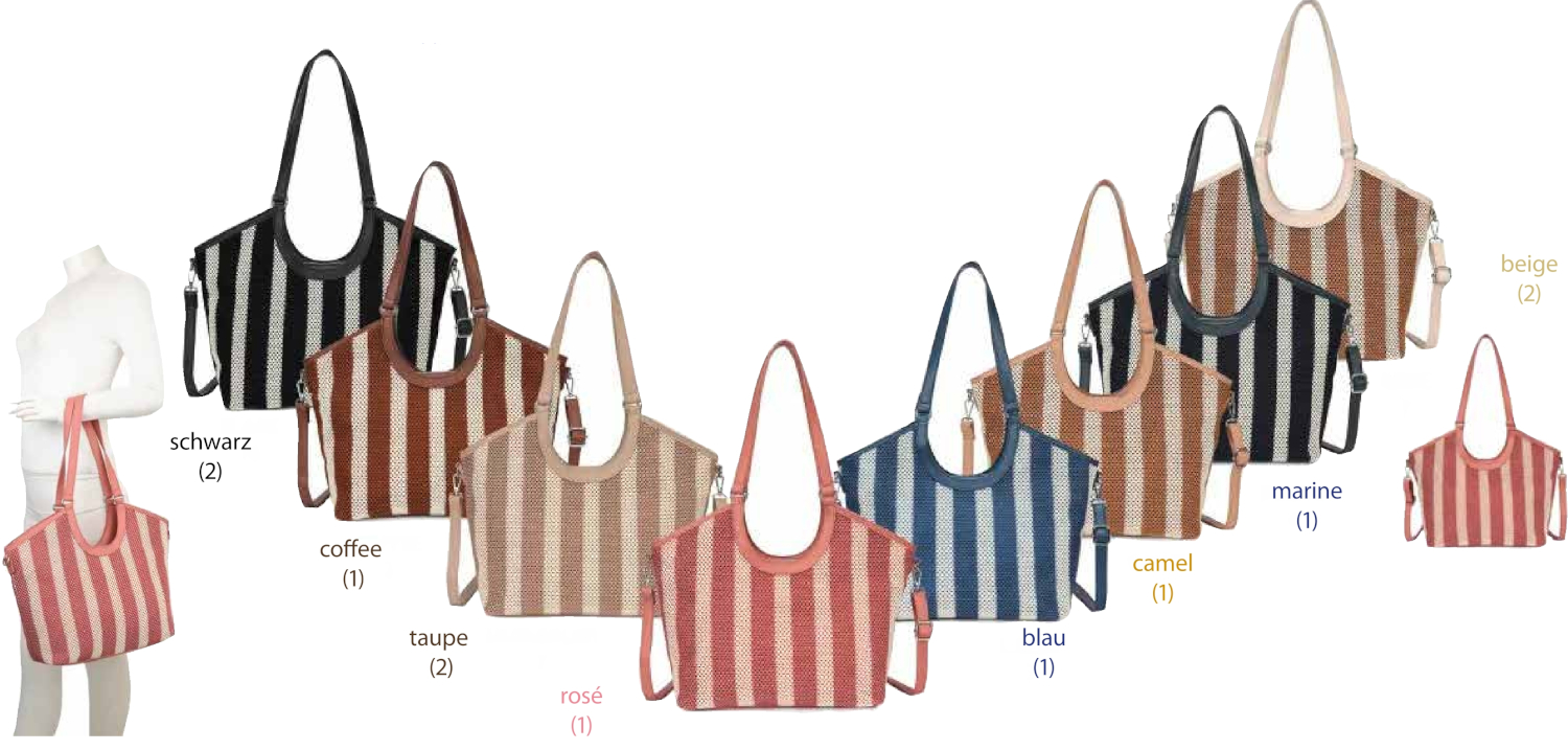 T 269 große Netz-Streifen Tasche
