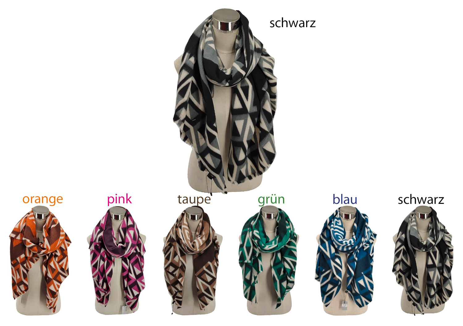 #533 Schal mit Muster (flauschig)